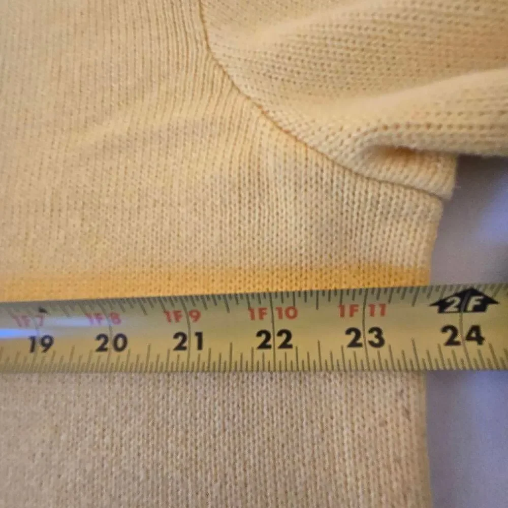 Polo Ralph Lauren Mens Quarter Zip Cotton Mock Neck Sweater Yellow Size Large